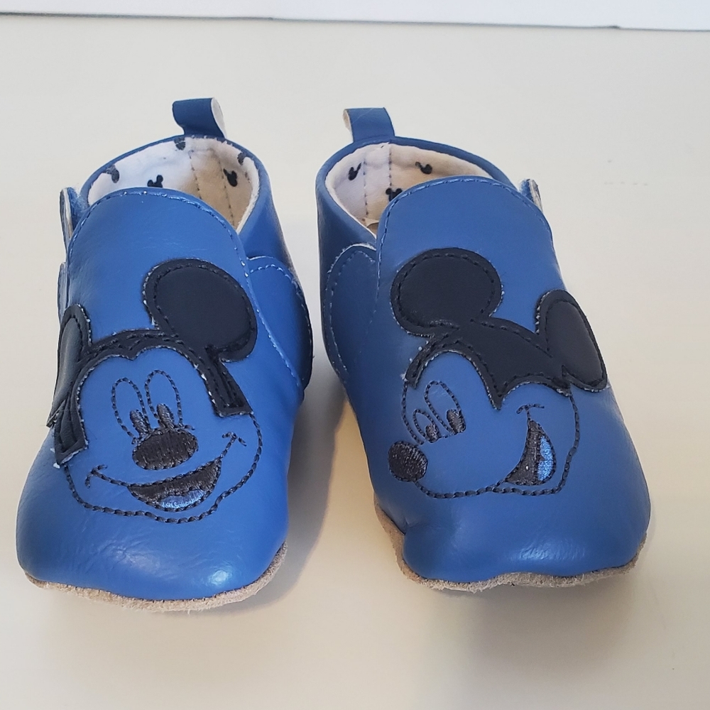 Disney Baby Mickey Mouse Crib Shoe Soft Moccasin Size 6-12 Months